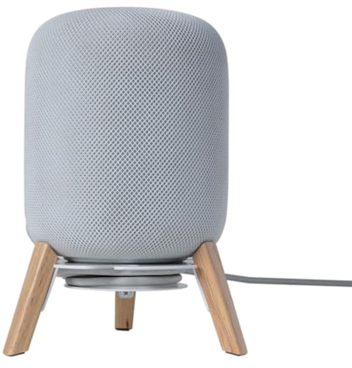 Compatibele standaard voor HomePod 1/2 - Houten houder met integratie voor kabelmanagement — afbeelding 1