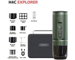 HIBREW H4C Draagbare Espressomachine, Handmatige Koffiemachine voor Camping, Reizen en Thuisgebruik, Groen - Explorer