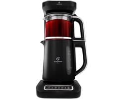 Karaca- Caysever- Robotea pro-Chrome kleur -theemachine- 4 in 1 sprekende automatische theemaker ,waterkoker en filterkoffiezetapparaat, 2500 W, chroom, theemaker, Engelse Versie
