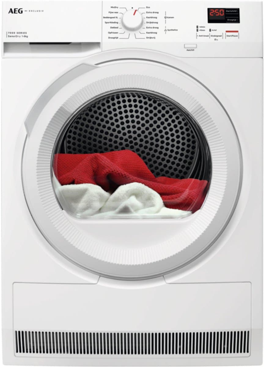 8 Kg, Klein display, 750 W, Warmtepomp, Energie-efficiëntieklasse D, 850x596x663 mm, Wit — afbeelding 1