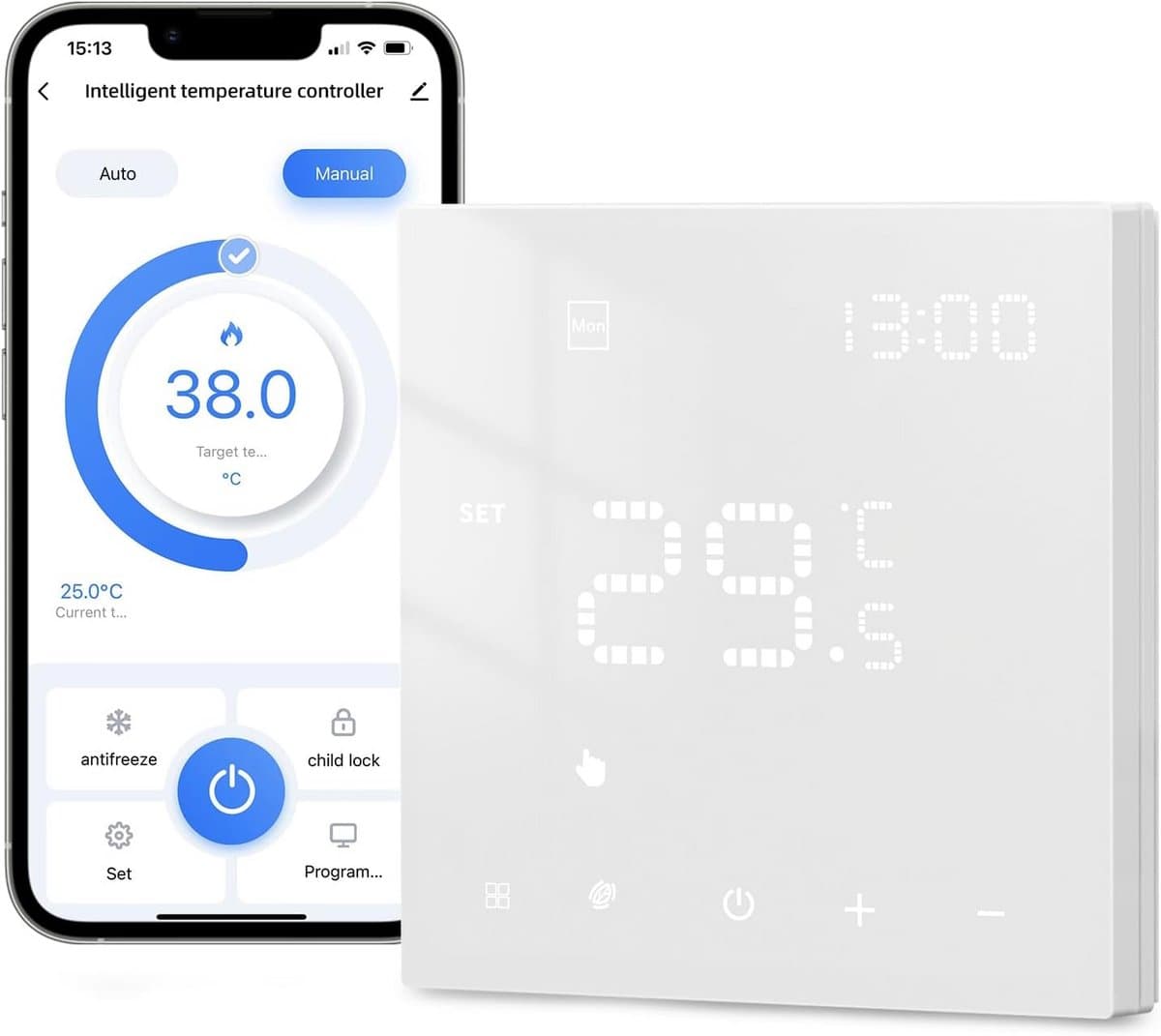 Slimme Wifi Thermostaat voor Vloerverwarming en Gasboiler - Programmeerbaar — afbeelding 1