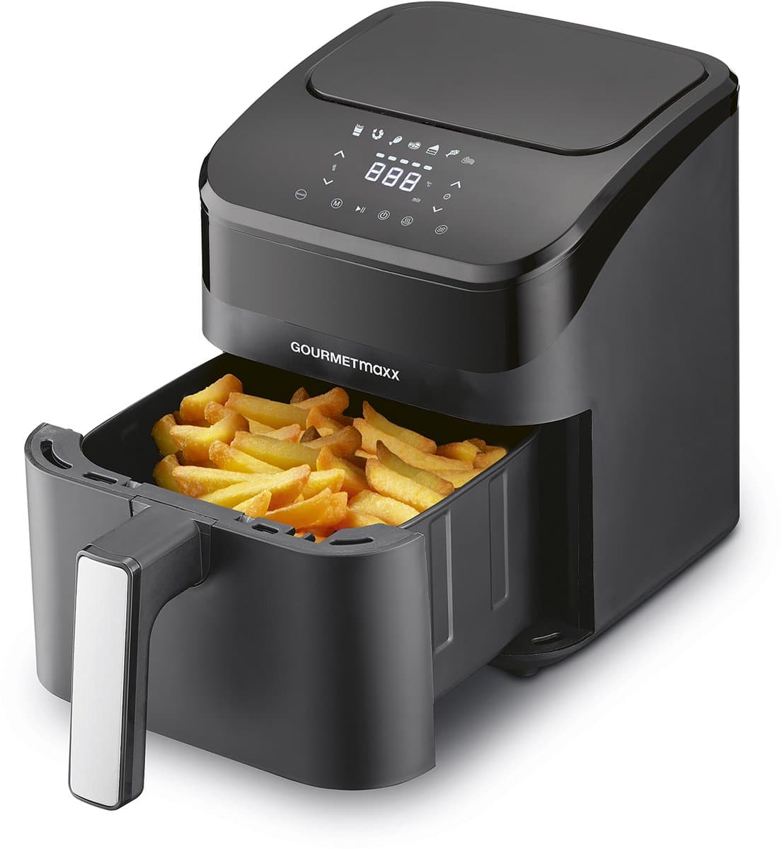 GOURMETmaxx digitale 4L heteluchtfriteuse met touchscreen en timer – energiezuinig frituren met 1400W, multifunctioneel mini-oven — afbeelding 1