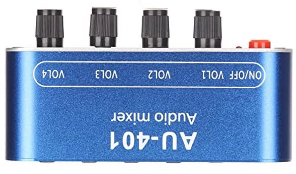 Mini 4-kanaals Stereo Mixer met Volume-aanpassing en 3.5mm Uitgang voor Laptop en Hoofdtelefoon — afbeelding 1