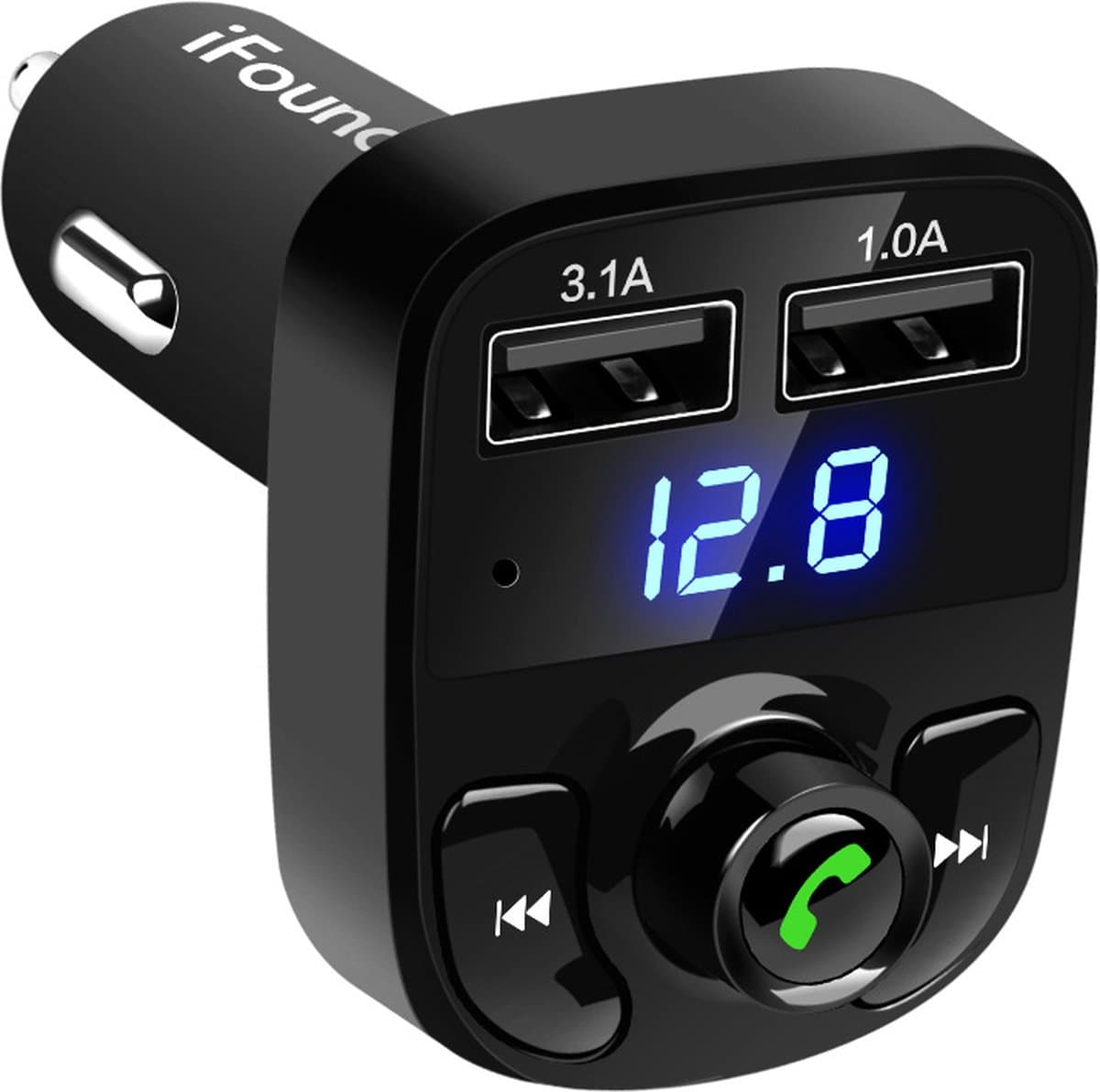 Fm-zender Aux Modulator Bluetooth Handsfree Car Kit Car Audio MP3 Speler met 3.1A Quick Charge Dual USB Auto lader — afbeelding 1