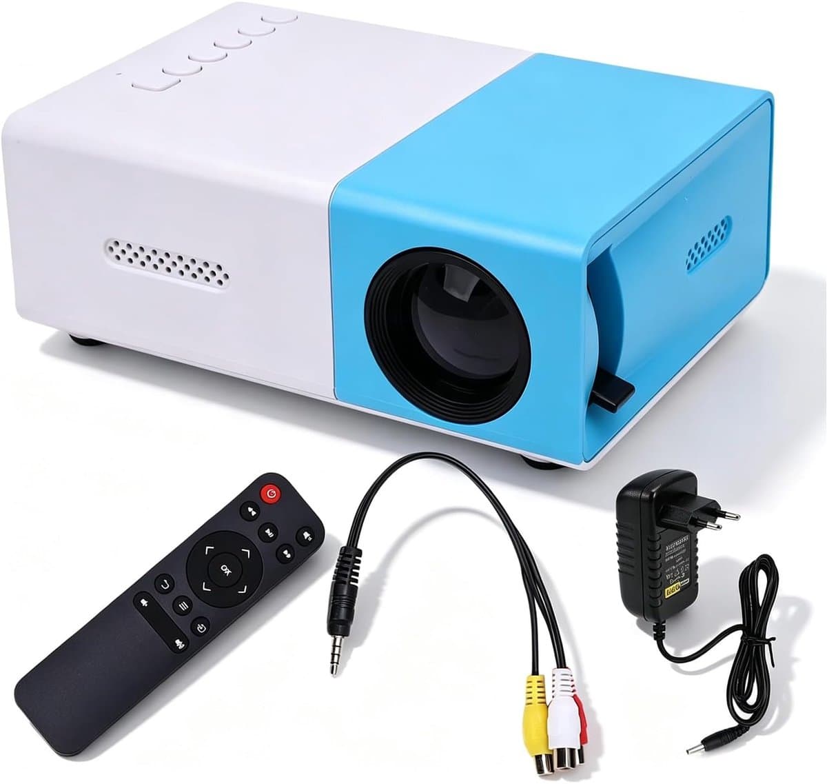 1080p Projector, 200 Lm Helderheid Small Travel Projector, 5V/2A Voeding, voor Thuistertainment, Vergaderingen en Gaming (EU-stekker) — afbeelding 1