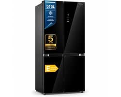 Heinner HSBS-M515MDINVHGBKE++ American Side-by-Side Koelkast 515 L – No Frost – Inverter – Super Freezing – InoxCool-technologie – Zwart Glas – 5 Jaar Garantie