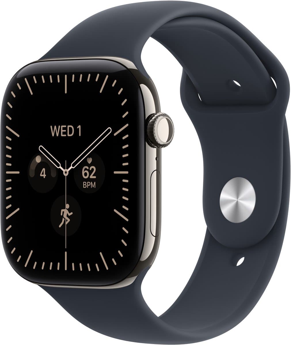 APPLE Watch Series 12 GPS + Cellular 42mm Natural Titanium Case - Sport Band - M/L - Smartwatch Navy Blue — afbeelding 1