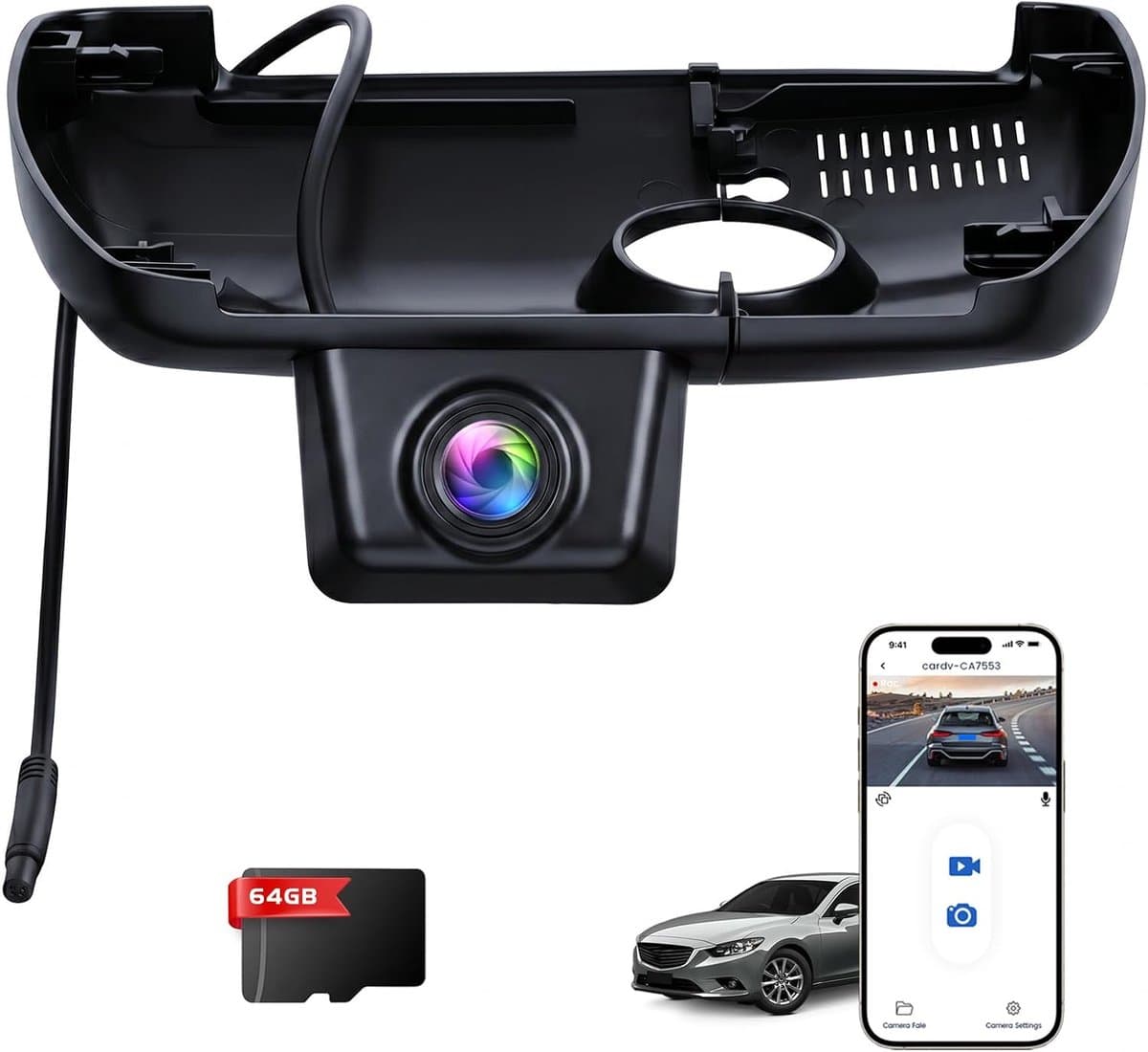 Dashcam auto voor achter 4K voor Mazda CX5/CX9, WiFi, parkeermodus — afbeelding 1