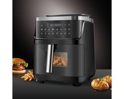 Airfryer met Stoomfunctie - 7 Liter - Heteluchtfriteuse - Digitale Air Fryer - Kijkvenster - Binnenverlichting - Instelbare Temperatuur - Zelfreinigingsprogramma