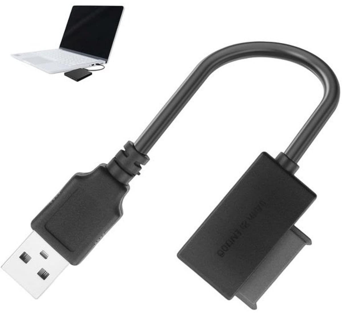 SATA-naar-USB-adapter - Plug & Play 13-pinskabel voor HDD, SSD en CD/DVD-ROM-speler — afbeelding 1