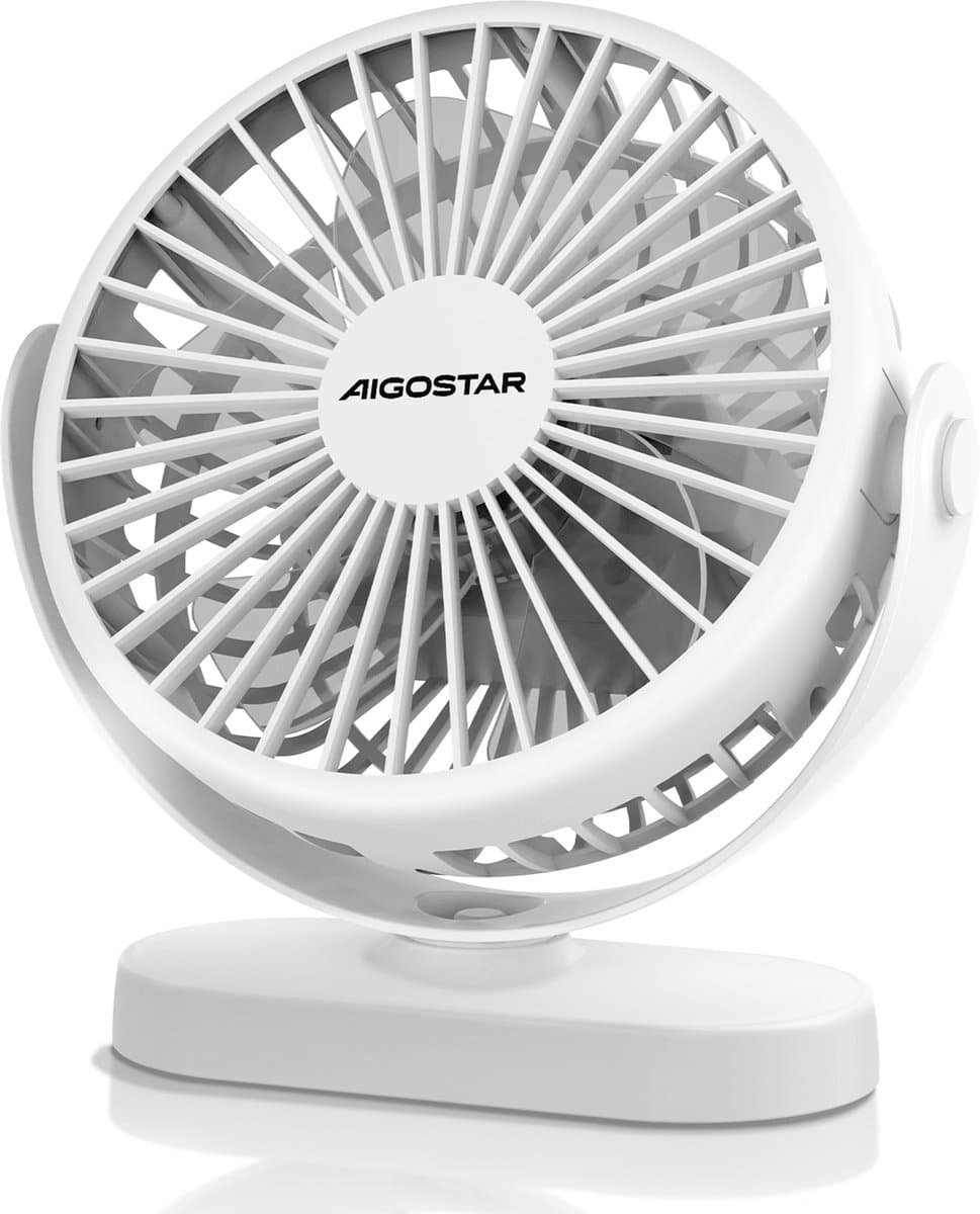Aigostar | Tafel ventilator | NOTUS | USB | 5 bladen | 3 standen | Ø 13cm | Wit — afbeelding 1