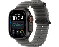 Apple Watch Ultra 4 - 49mm - Zwart titanium - Ocean bandje