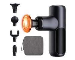 Massage Gun met Warmtefunctie, 4 Massagekoppen, 5 Snelheden, Stil en Oplaadbaar via USB-C, 3200 RPM