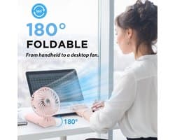 Mini Draagbare Ventilator met USB Oplaadbare Functie en 4 Snelheden