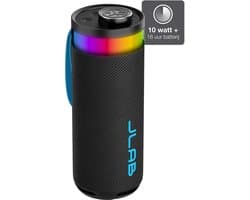 JLab Go Bluetooth Speaker Draadloos - Draagbare Muziekbox - 16 uur Batterijduur - 10 Watt - Bass Boost - IPX6 Waterproof - Multipairing - Instelbare Party Lights - App Equalizer - Zwart