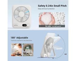 Mini USB C Tafelventilator: Stil, Draagbaar en Oplaadbaar met LED Display