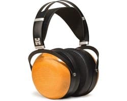 Hi-Fi hoofdtelefoon met gesloten achterkant, afneembare kabel en houten oorschelpen