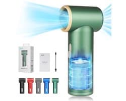 Draagbare Mini-Handventilator met Oplaadbare USB - 15 Uur Gebruiksduur en Traploze Snelheidsregeling - Perfect voor Reizen, Kantoor of Thuis - Groen