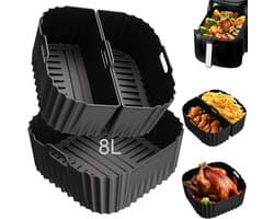 Siliconenvorm Luchtfrituurpan Gescht voor Russell Hobbs Air Fryer XXL 8,3L (27632-56), Airfryer siliconenvorm voor Russell Hobbs XXL 8L (27170-56) Herbruikbare siliconen inzetstukken, vaatwasbestendig (3