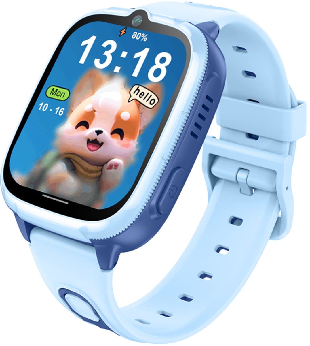 Mayni SmartWatch 4G - Smartwatch Kinderen - GPS Horloge Kind - GPS Tracker - Bellen/Videobellen - SOS - SIM - Waterdicht - Blauw — afbeelding 1