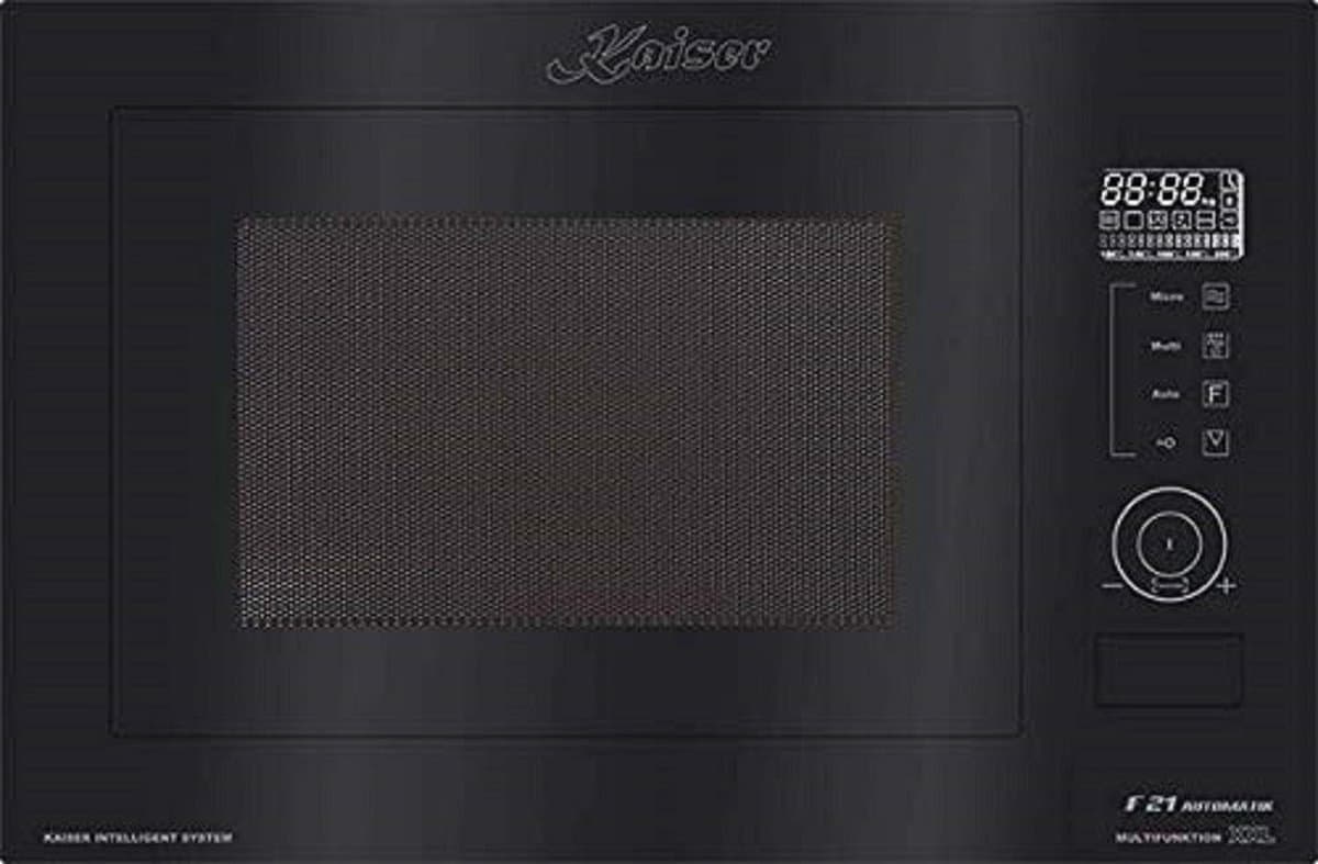 Kaiser magnetron EM 2510, multifunctionele magnetron (kwartsgrill, ontdooien, 12 automatische programma's - 21 bedieningsfuncties), 25.00 l, inbouwmagnetron, zwart glas, 25L, convectie, grill, 21 functies — afbeelding 1