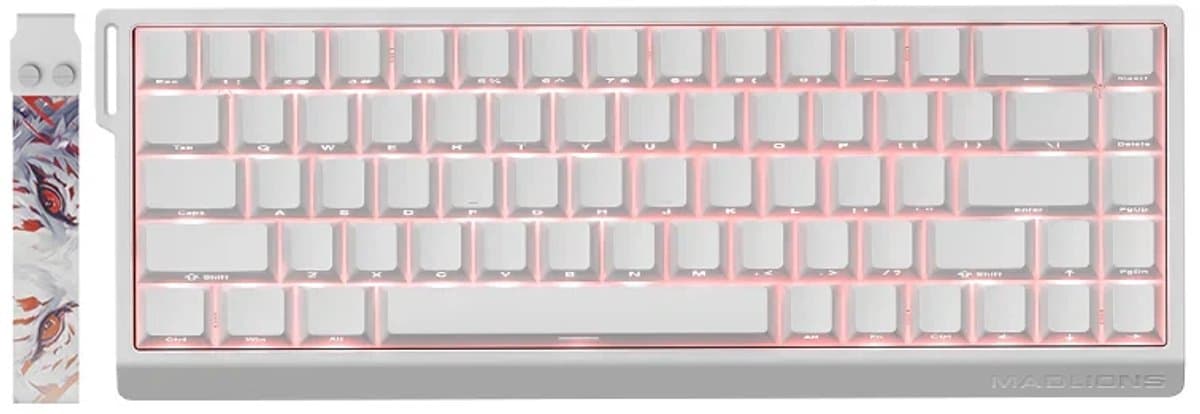 MADLIONS MAD 68 HE RGB - Gaming Keyboard (Toetsenbord) - 60% - 8KHz - 0.04mm Rapid Trigger - Magnetisch - RGB - PBT - 68 Toetsen - Side-Printed - Wit — afbeelding 1