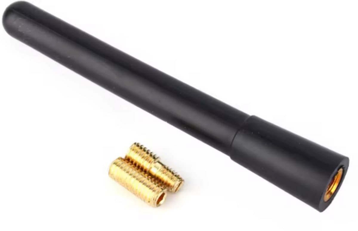 Scoby - Korte Auto Antenne - Aluminium Antenne in Carbonlook - Car Antenna - Geschikt voor Universele Montage - 10CM - Zwart — afbeelding 1