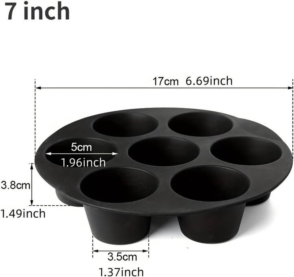 Airfryer Siliconen Cupcake bakvorm - 17CM - Zwart — afbeelding 1