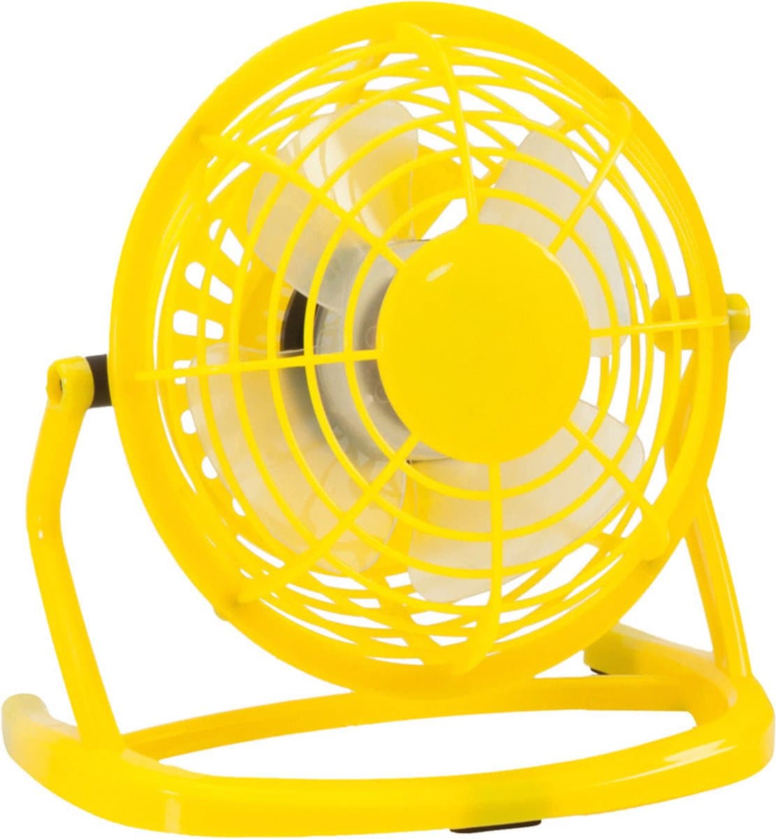 Kleine USB ventilator - bureau ventilator - geel - kunststof - 15 x 9 cm — afbeelding 1