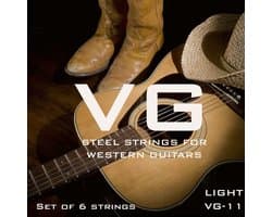 VG western - Set van 6 Gitaarsnaren voor Western Akoestische Gitaar - Snarenset - Stalen Snaren - 6 Snaren