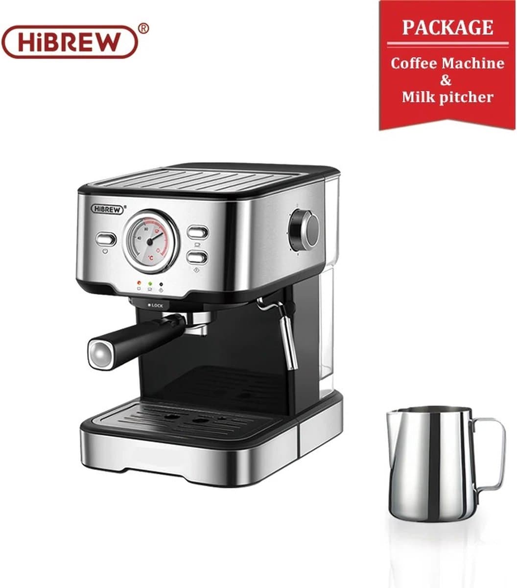 Seastone - Hibrew - Barista Koffiemachine - Semi-automatische Espressomachine - Heet water Stoomtemperatuurweergave - Voor Espresso - Koffie - Cappuccino — afbeelding 1