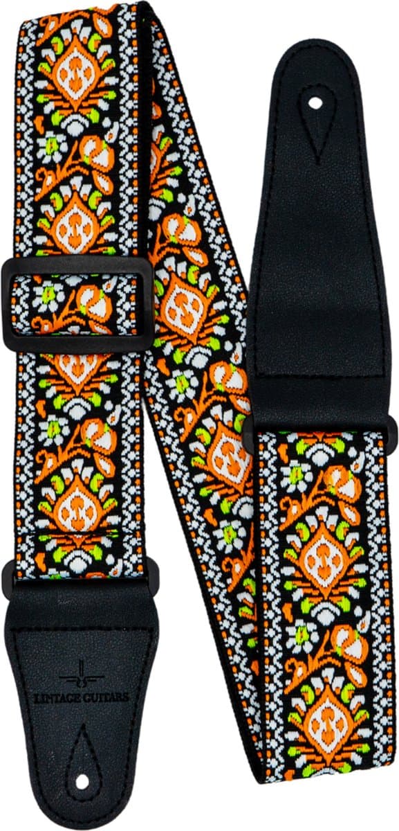 Premium gitaarriem - Gitaarband - Verstelbare gitaarband akoestisch Gitaar - gitaarband elektrische gitaar - Model 4 - Orange — afbeelding 1