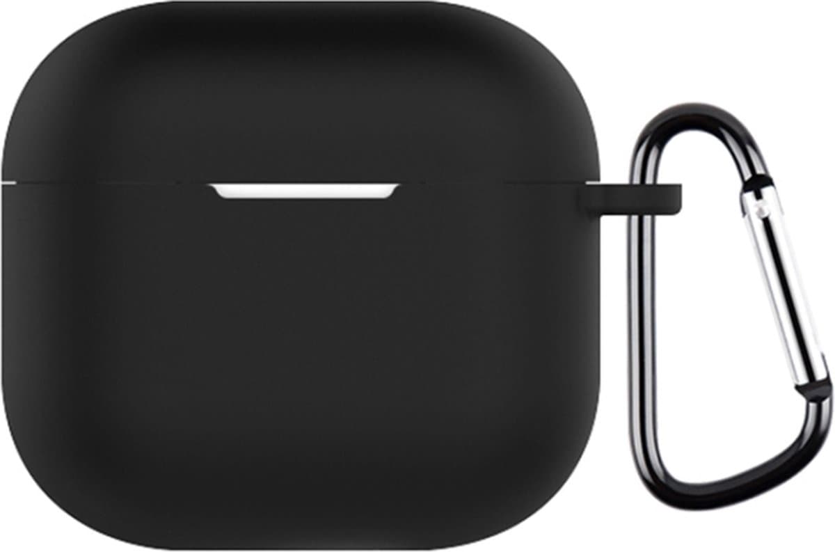 Telestore - hoesje geschikt voor AirPods 4 soft case cover - zwart - TPU hoesje Beschermhoes - AirPods 4 Cover - AirPods 4 hoesje - Geschikt voor Apple Airpods 4 - gel hoesje met sleutelhanger — afbeelding 1