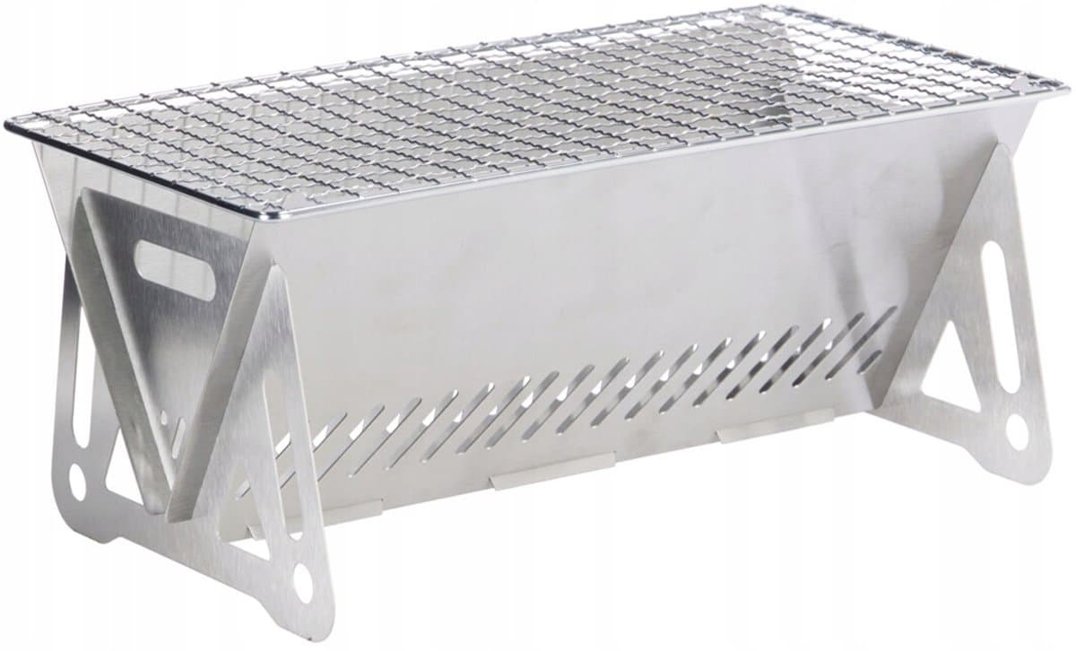 RVS - Mini Vouwbare Houtskool BBQ – Compact & Draagbaar - Zeer compact — afbeelding 1