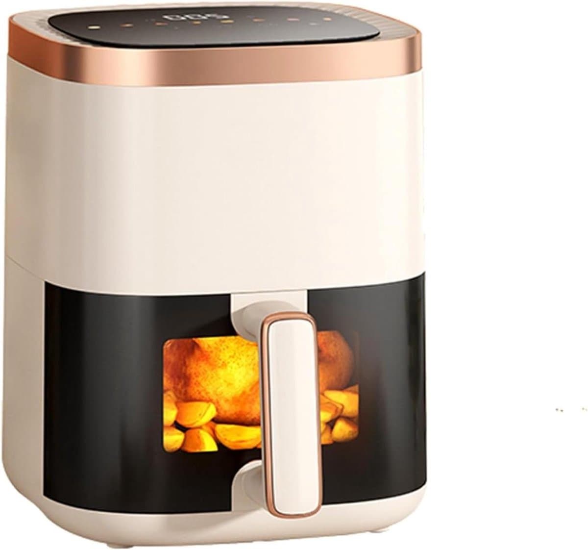 Luchtfriteuse Oven - Hetelucht Friteuse - Vetarm Koken - Visueel Venster - 6 Liter Capaciteit - Wit — afbeelding 1