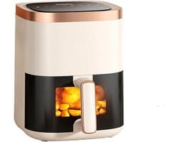 Luchtfriteuse Oven - Hetelucht Friteuse - Vetarm Koken - Visueel Venster - 6 Liter Capaciteit - Wit