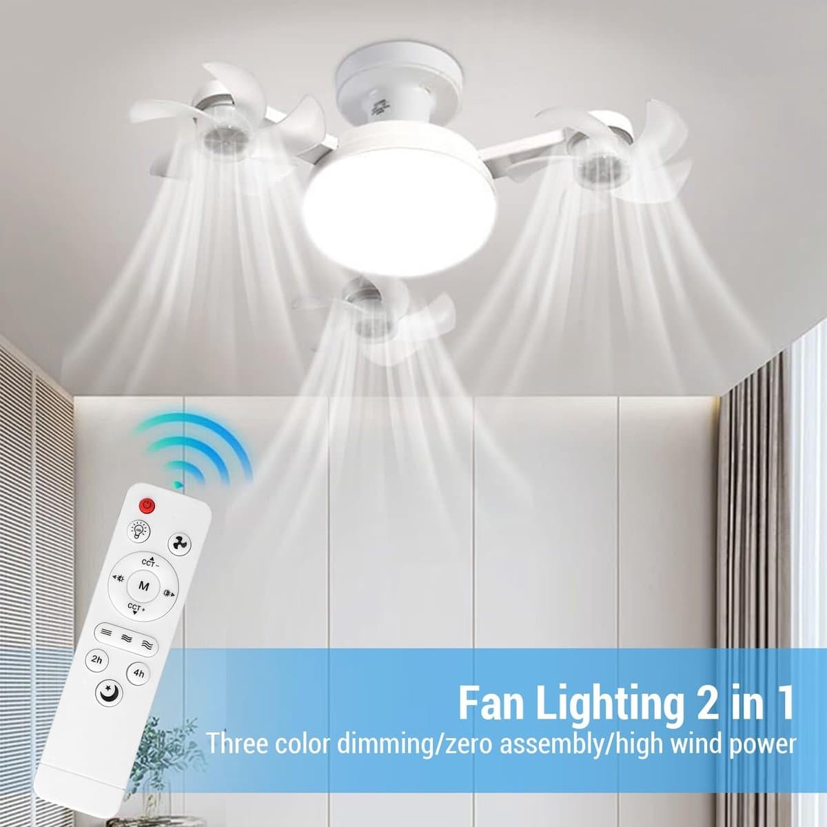 Dailygoods - LED Plafondventilator met Dimbare Lichten en 3 Windsnelheden — afbeelding 1