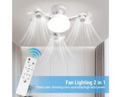 Dailygoods - LED Plafondventilator met Dimbare Lichten en 3 Windsnelheden