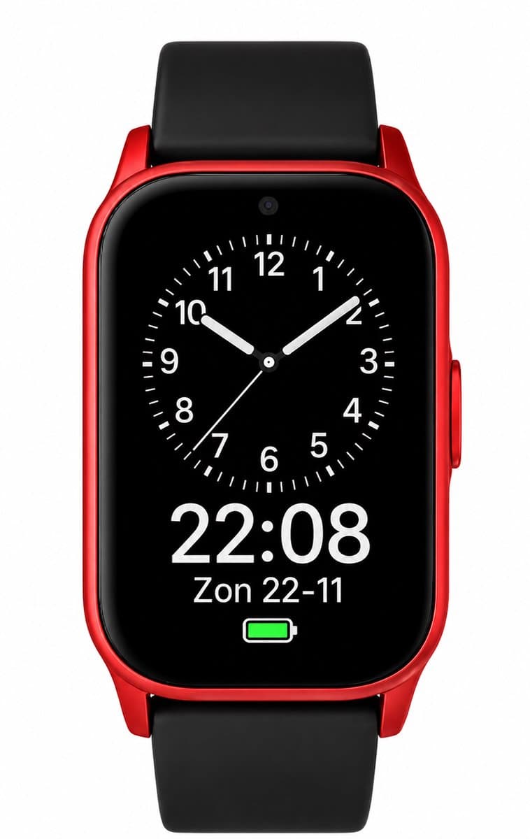 WatchToCare Halo GPS Alarmhorloge Senioren | Valdetectie | 4 Dagen Accu | Zonder Abonnement | IP67 Waterbestendig | Rood — afbeelding 1