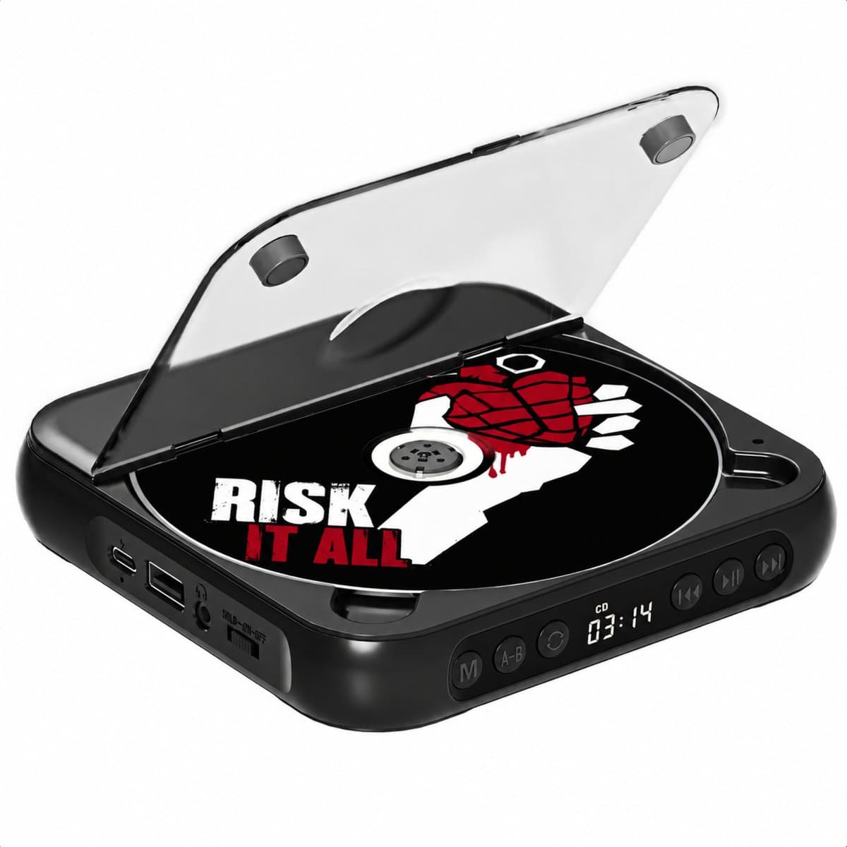 Premgoods draagbare CD Speler met Bluetooth - Portable discman - Met oortjes - Ingebouwde speaker - Walkman voor in auto - Radio - CD / CD-R / CD-RW - MP3 — afbeelding 1