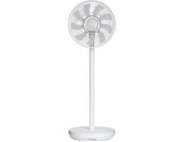 Solis Duo Fan Statiefventilator - Draadloze Oplaadbare Ventilator - 2-in-1 Tafelventilator en Staande Ventilator - 112 cm Hoog - Fluisterstil - Wit
