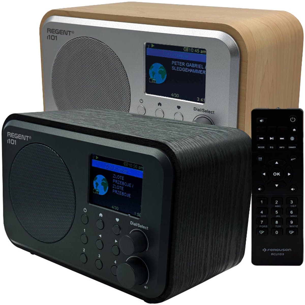 Ferguson Regent i101 Internet radio - podcasts - FM-DAB+ radio - 2,4"kleuren scherm - 2000mAh accu zwart — afbeelding 1