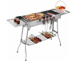 VIEMAE Barbecue - Houtskools barbecue - Barbecue houtskool - Houtskoolgrill - Camping barbecue - RVS - Opvouwbaar, inklapbaar