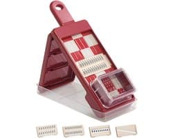 Groente Hakker - Keuken Gadget - Maaltijd Voorbereiding - 4-in-1 Functies - 30x12x6 cm - Rood