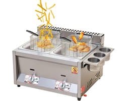 Roestvrijstalen Friteuse - Dubbele Tank - Thuis en Commercieel - Nauwkeurige Temperatuurregeling - Groot Formaat - Aardgas