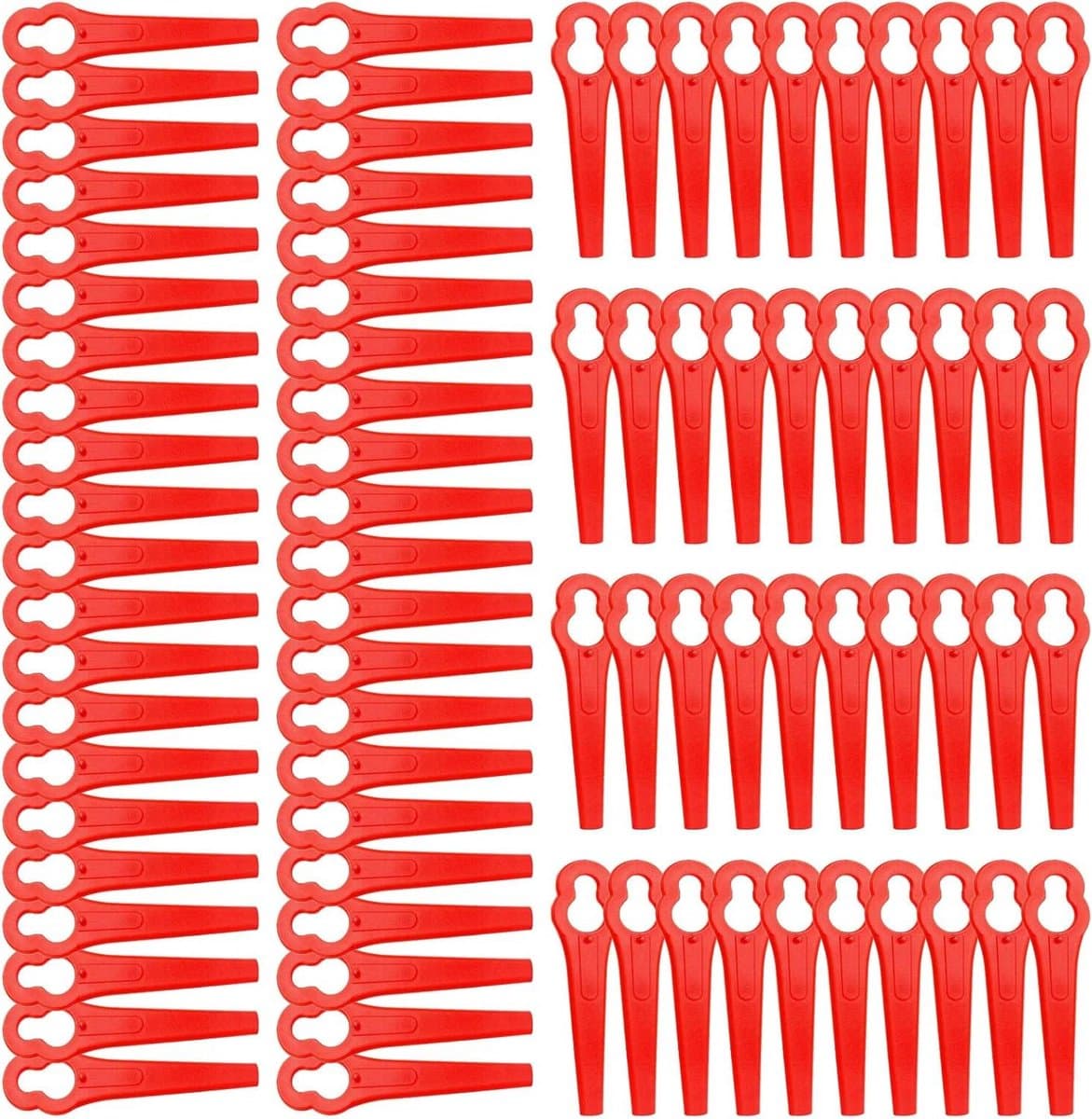 Plastic Grasmaaiermessen - Vervangende Bladen Grasmaaier - Gazon Onderhoud - Hoge Kwaliteit ABS Materiaal - 100 Stuks - Rood en Groen — afbeelding 1