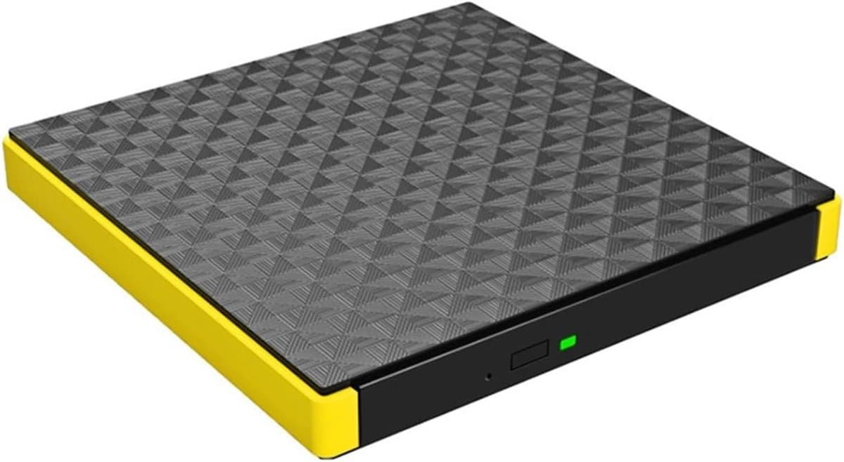 Extern Dvd-station - Dvd Brander - Films Kijken - Intelligente Geluidsdemping - 14.1 cm Breed - Geel — afbeelding 1