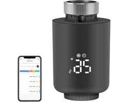 SnelShoppen - Smart Thermostaat Radiator Ventiel - Programmeerbaar, Zigbee Temperatuurregeling, App Besturing, Compatibel met Alexa en Google Home, LC