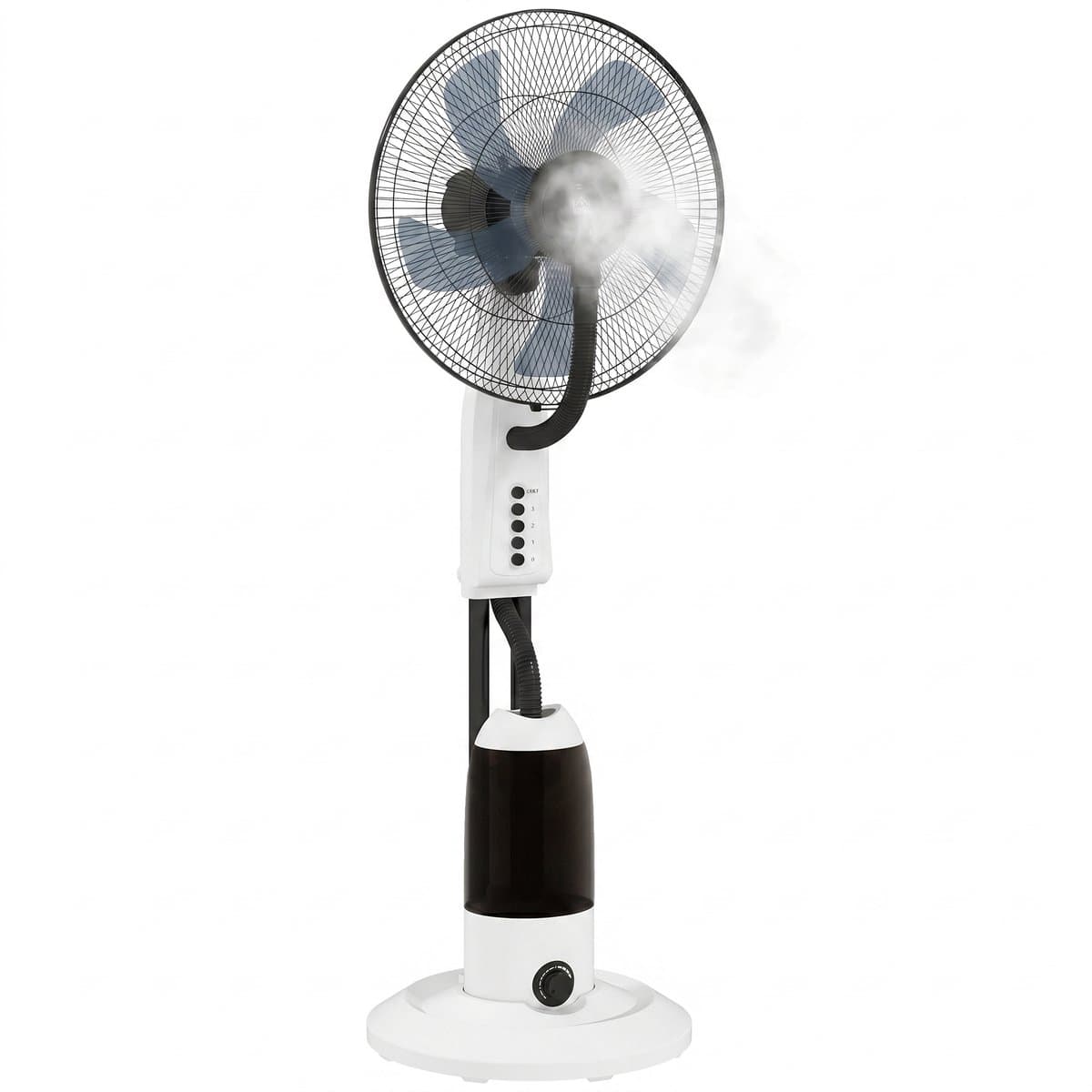 TEKROA® Statiefventilator - Mistventilator - Vernevelingsventilator met 2800 ml Watertank en 3 Snelheden - Stille Ventilator - Geschikt voor keukens, woonkamers en slaapkamers - Horizontale + verticale oscillatie - Wit — afbeelding 1