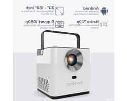Beamer Projector - Mini Beamer - Thuisbioscoop Creëren - Android Apps Ingebouwd - 1280x720p Resolutie - Wit